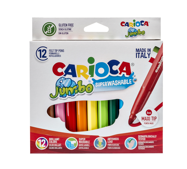 Viltstifte Carioca Jumbo maxi assorti set à 12 stuk