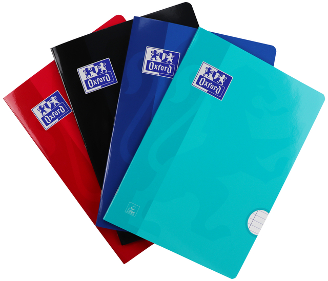Oxford School A4 Soft Card Cover Exercise Book Ruled 120 Pages Assorted