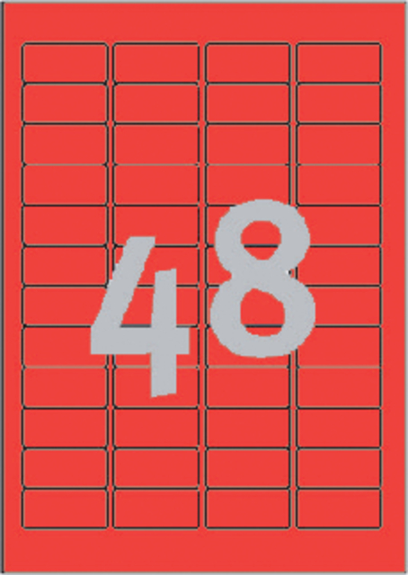 Etiket Avery L6038-20 45.7x21.2mm rood 960 stuks