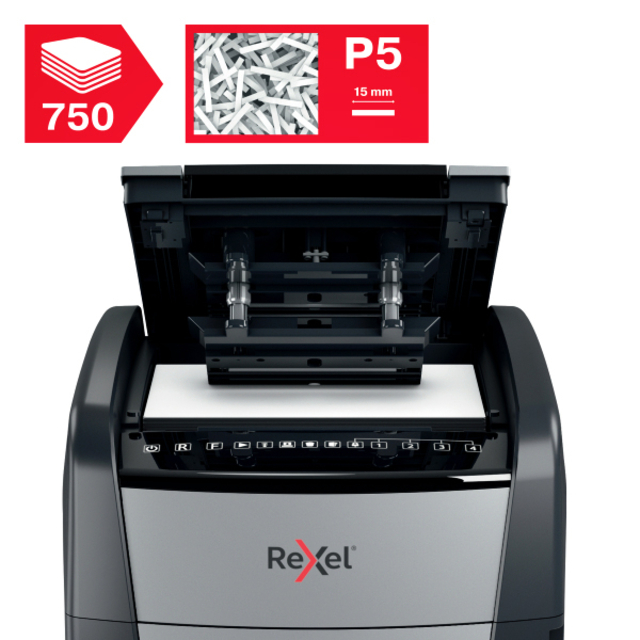 Papiervernietiger Rexel Optimum Auto+ 750M P5 snippers 2x15mm
