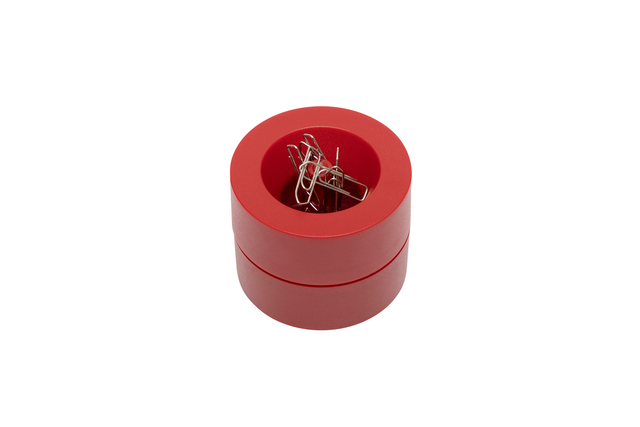 Papercliphouder MAUL Pro magnetisch Ø73x60mm rood