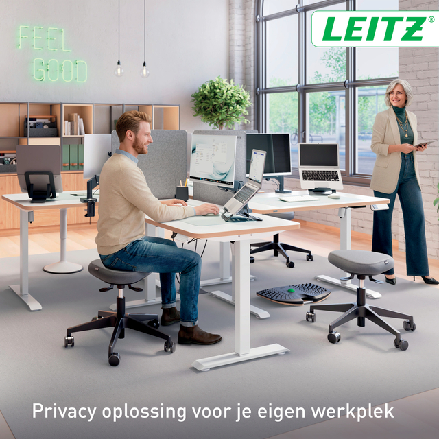 Bureauscherm Leitz in hoogte verstelbaar 70x60cm
