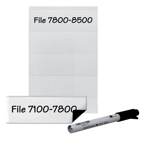 3x 3L magnetic label holders 55x102mm with inserts