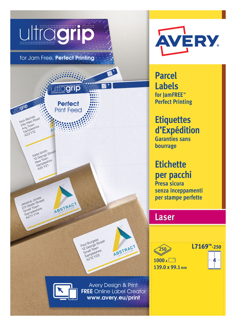 Label Avery L7169-250 99.1x139mm white 1000 labels