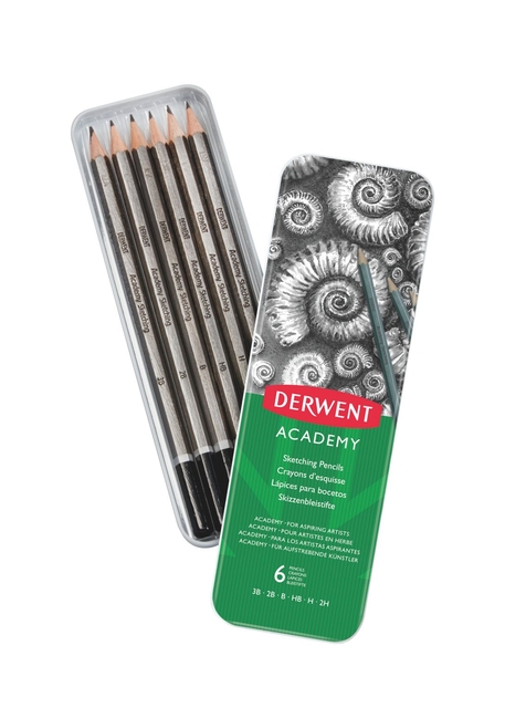 Derwent Academy Sketch Pencils Tin 6 Pieces