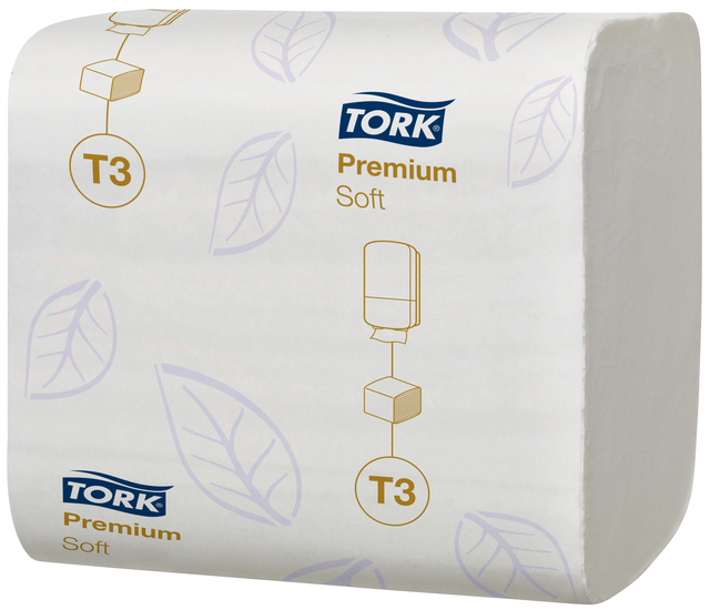 Toilet paper Tork T3 soft folded Premium 2-ply 252sheet white 114273