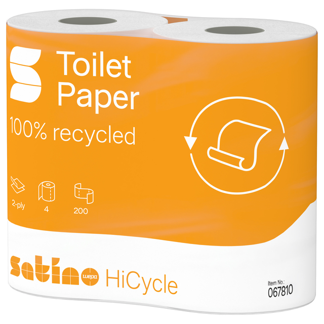 Toiletpapier Satino MT1 HiCycle 2-laags 4x200 vel wit 067810
