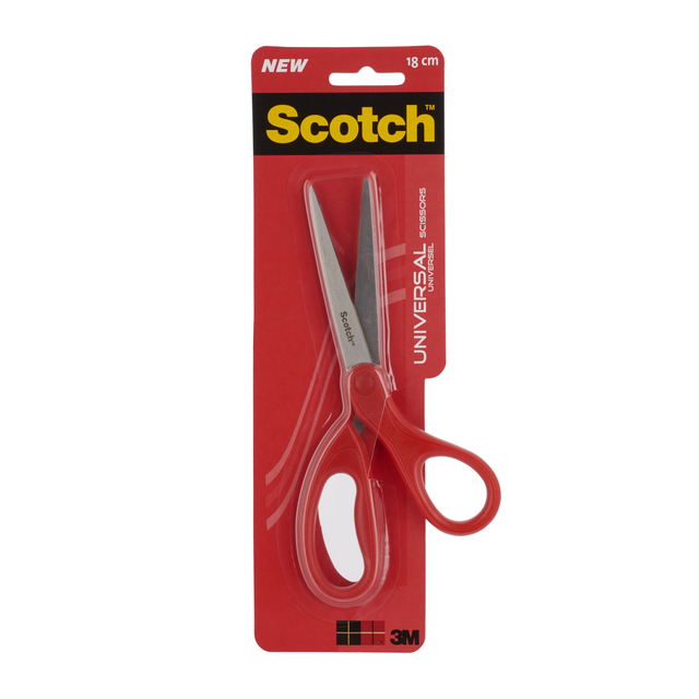 Scissors Scotch 18cm universal red blister