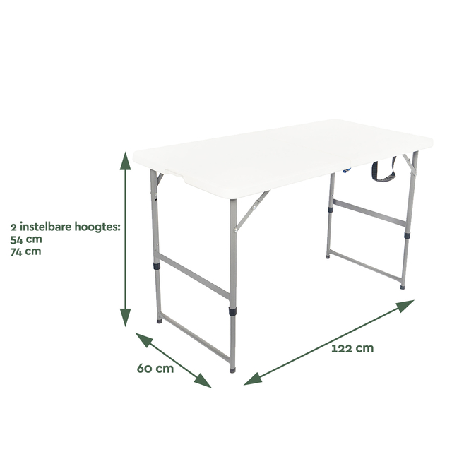 Vouwtafel BRASQ 120x60x74cm FC120 wit