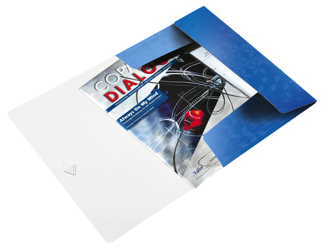 3-Flap Folder Leitz WOW  with elastic band PP blue