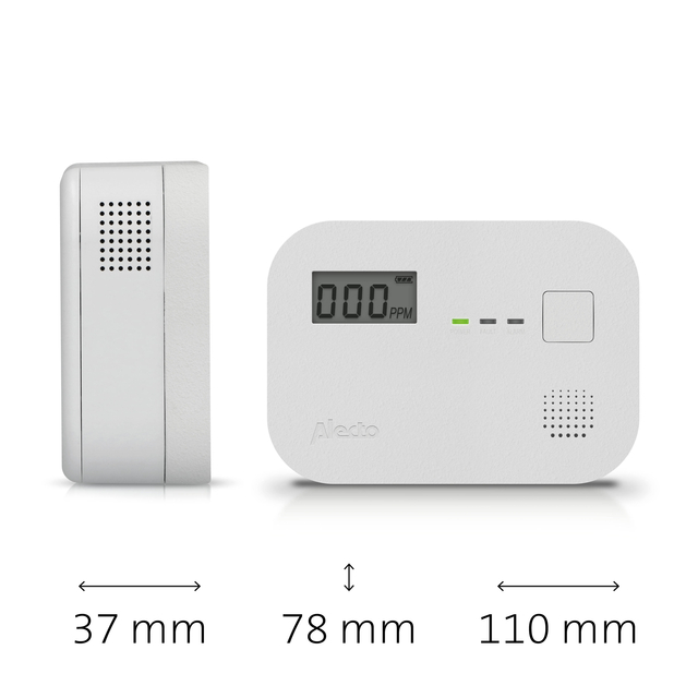 Koolmonoxidemelder Alecto 10 jaar sensor en display COA3910 wit