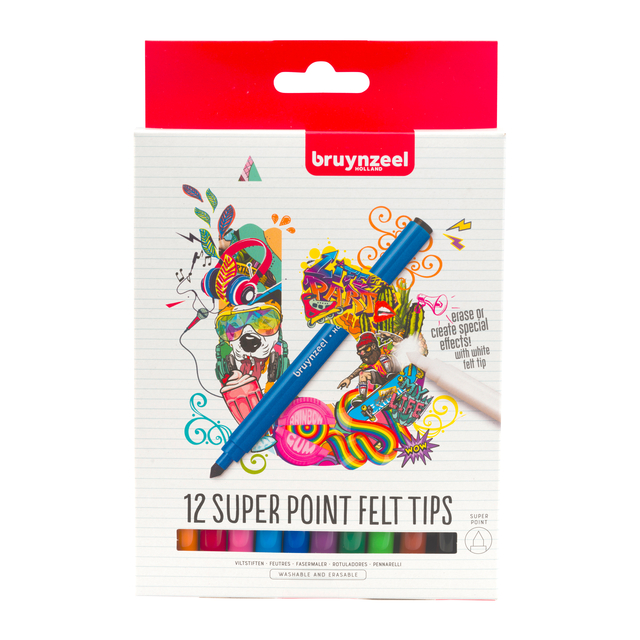 Kleurstift Bruynzeel Teens Superpoint set à 12 kleure
