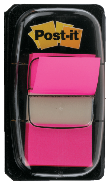 Index tabs Post-it 680 25.4x43.2mm bright pink 50 tabs