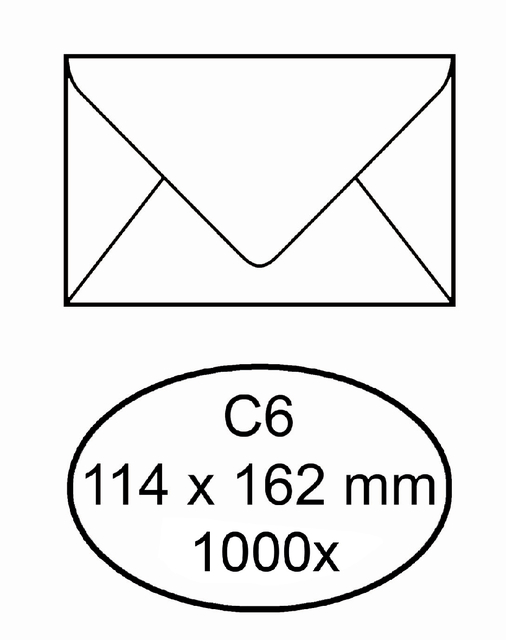 Envelope C6 gummed white 70gsm FSC