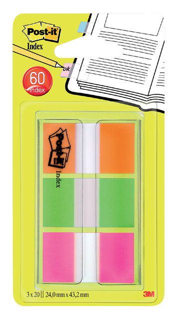 Indextabs Post-it 680 24mmx43.2mm assorted 60 tabs