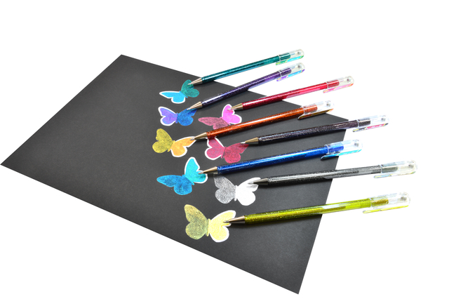 Gelschrijver Pentel K110 Dual medium metallic assorti blister à 8st