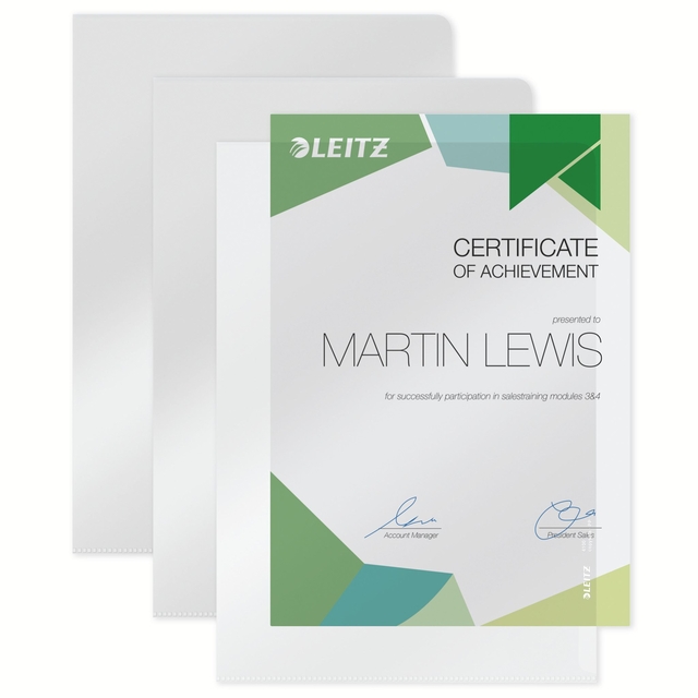 Insteekmap L-model Leitz Premium lasnaad copy safe 0.15mm PVC A4 transparant 100 stuks