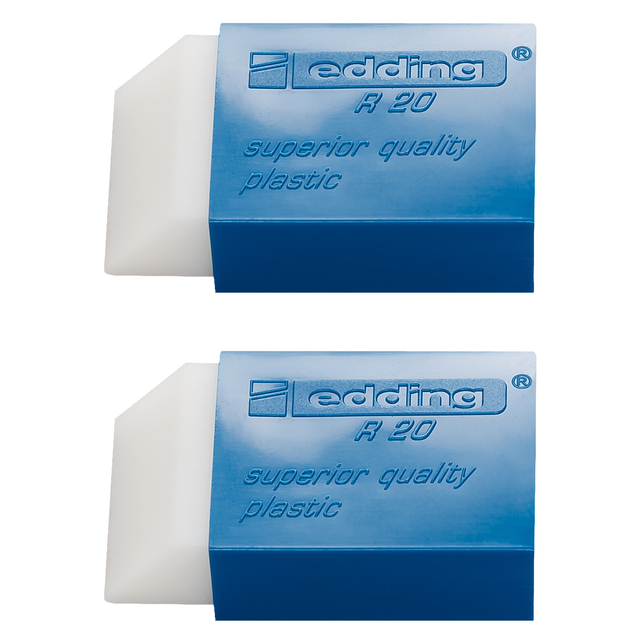 Gum edding R20 met kunststof blauwen houder 2 stuks