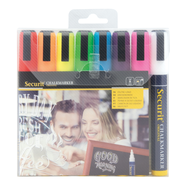 Krijtstift Securit SMA-510 schuin ass 2-6mm blister à 8 stuk