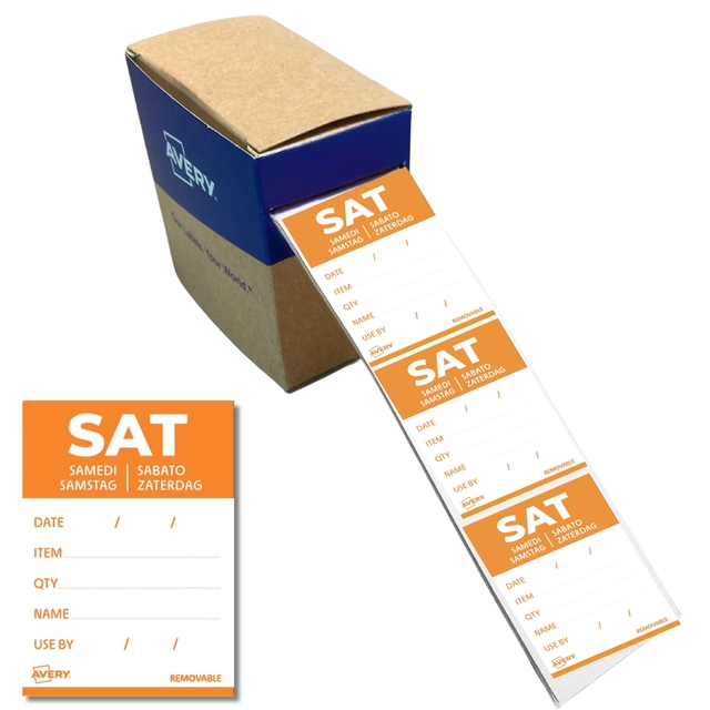 Etiket Avery HACCP zaterdag-oranje 40x56mm 500 stuks