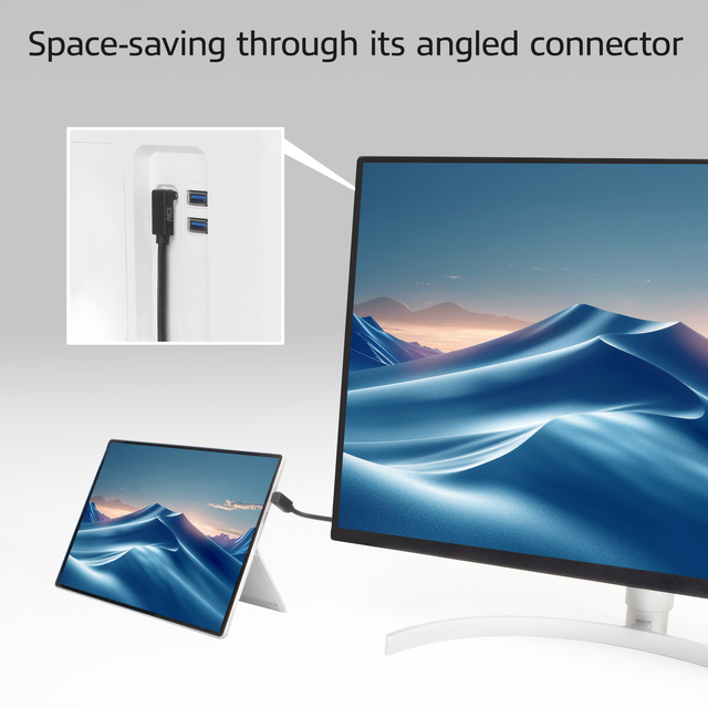 Kabel ACT USB-C hoek boven/beneden 10Gbps 2m