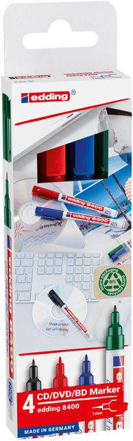 edding 8400 CD/DVD/BD marker set of 4 assorted