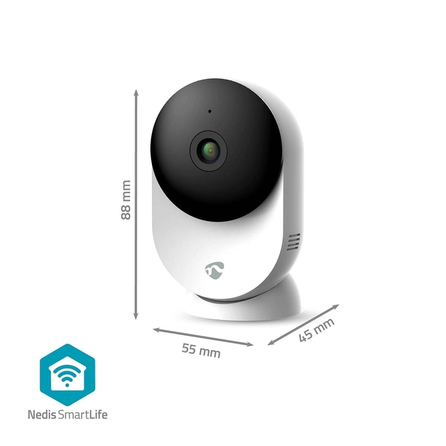 Beveiligingscamera Nedis Smartlife Wifi indoor 3MP Full HD 1296p wit