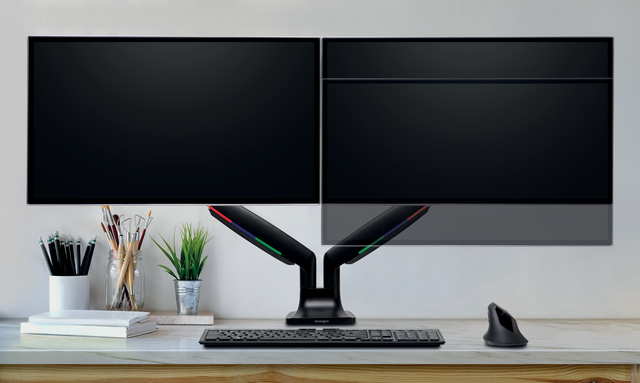 Monitorarm Kensington One-touch in hoogte verstelbaar dubbel