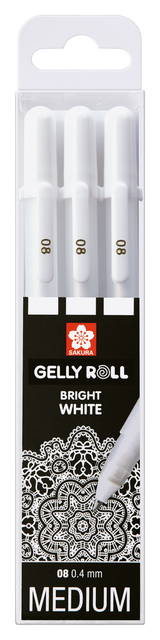 Gelschrijver Sakura Gelly Roll 08 medium 0.4mm set à 3 stuks wi