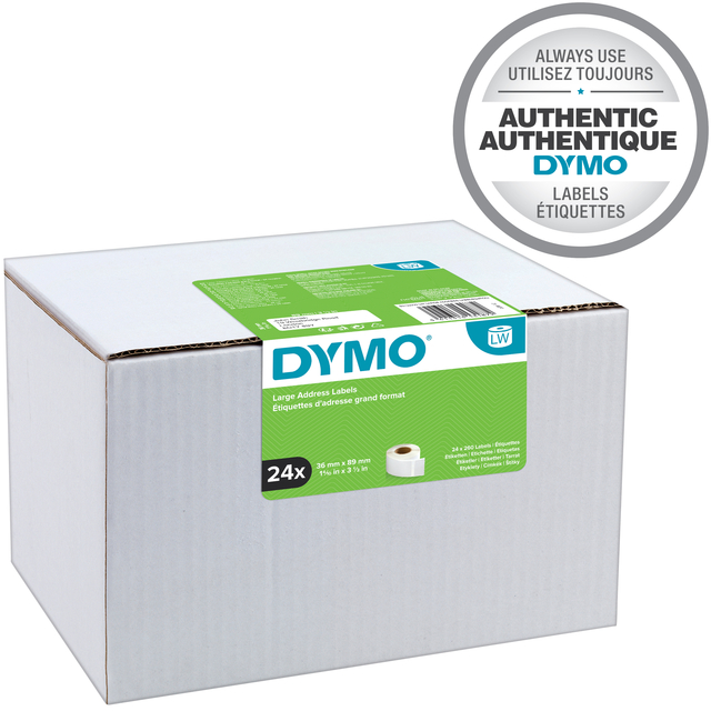 Etiket Dymo LabelWriter adressering 36x89mm 24 rollen á 260 stuks wi