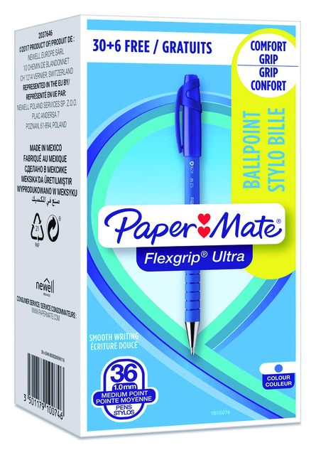 Papermate Flexgrip RT BP M Blu ValuePack