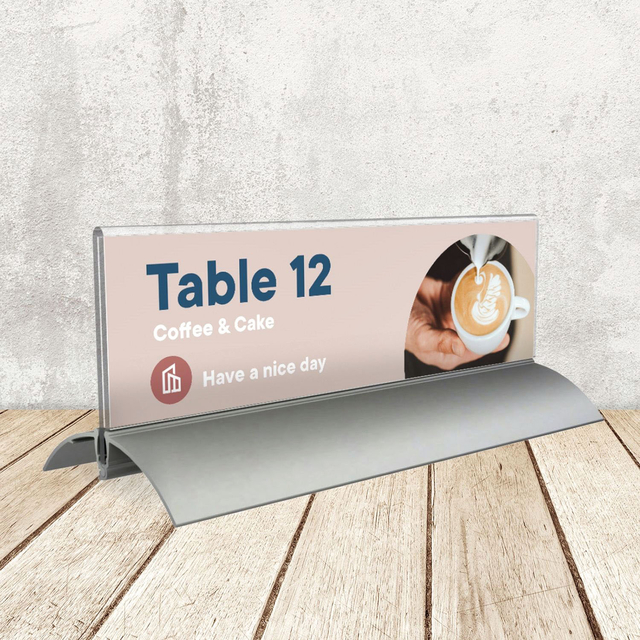Table Place Name Holder OPUS 2 61x210mm Acrylic/Aluminium