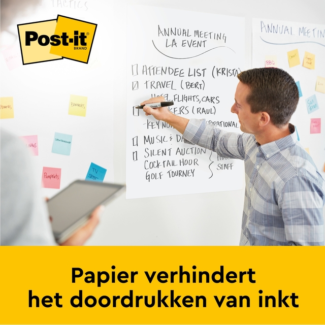 Meeting chart Post-it 563R Super Sticky 50.8x58.4cm with table top stand white 20 sheets