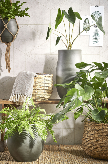 Plantenmand Mica Avalon zeegras rond 26x26cm lichtbruin
