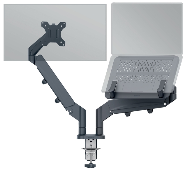 Monitor and Laptop Arm Leitz Ergo Space-saving Double