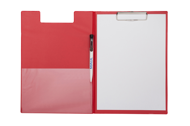Klembordmap MAUL A4 staand PVC met penlus rood