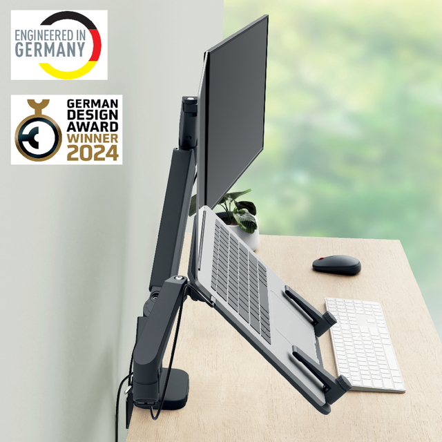 Monitor and Laptop Arm Leitz Ergo Space-saving Double