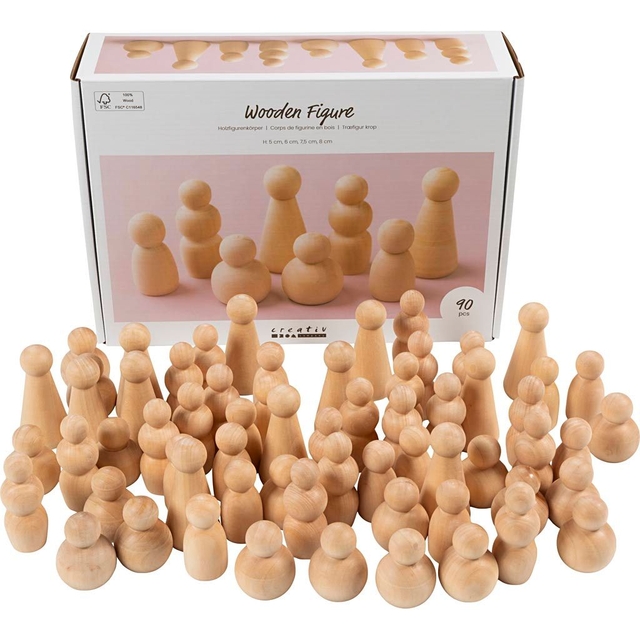 Figuurtjes Creativ Company hout doos à 90 stuks
