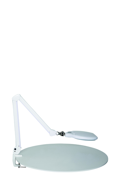 Loeplamp MAUL Crystal LED dimbaar tafelklem lens 234 cm2 wit