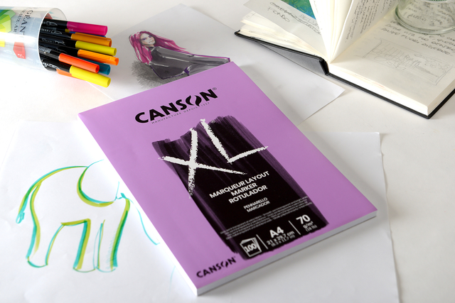 Markerpapier Canson XL Marker 100vel 70gr A3 extra wit