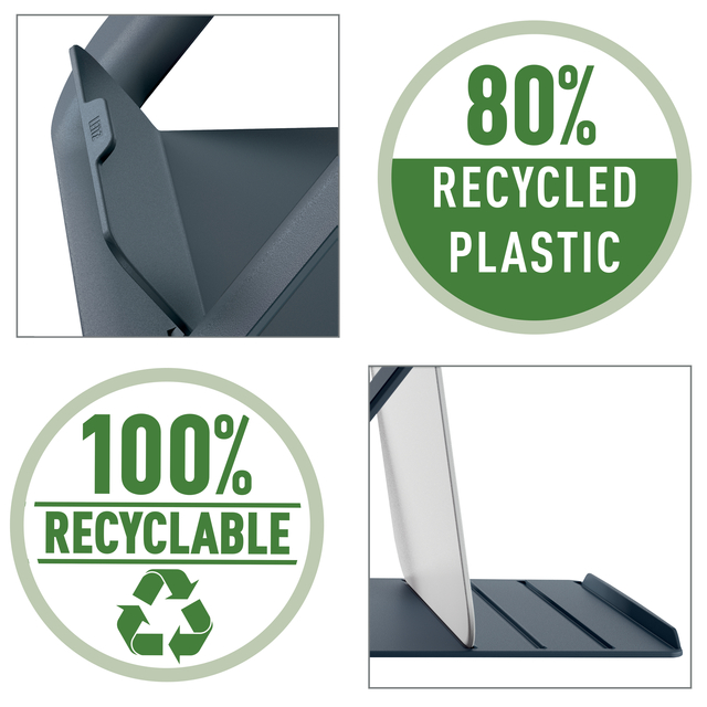 Laptopstandaard Leitz Ergo Cosy verstelbaar recyled grijs