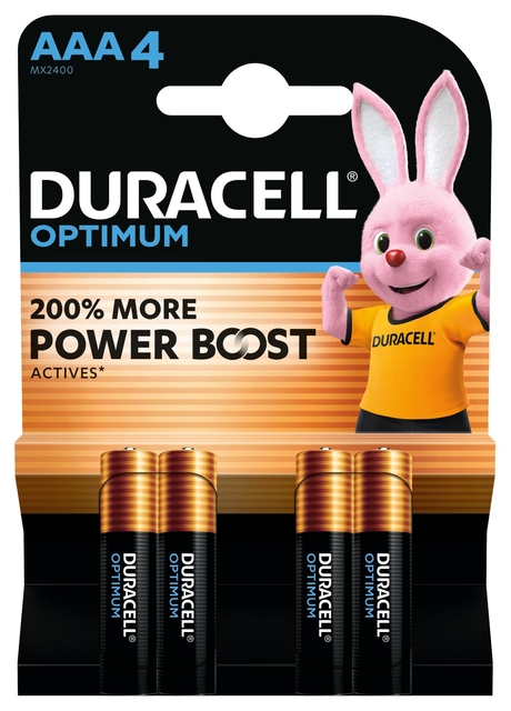 Batterij Duracell Optimum 100% 4xAAA