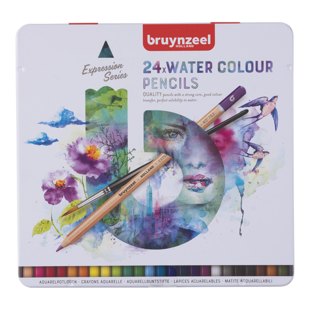 Aquarelpotlood Bruynzeel Expression blik à 24 kleuren