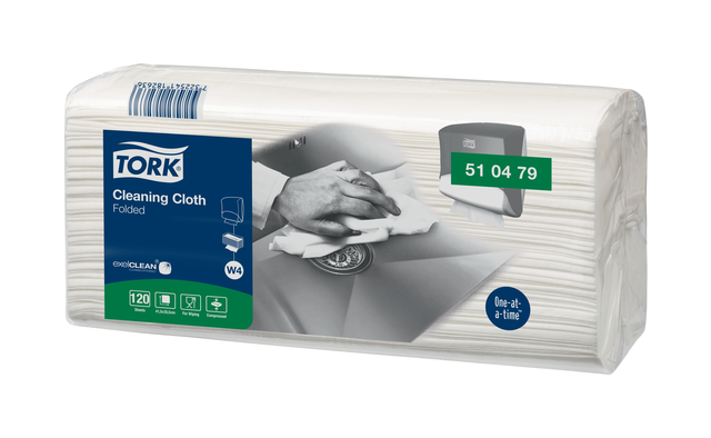 Cleaning cloth Tork Cleaning W4 flexible nonwoven 120pcs white 510479