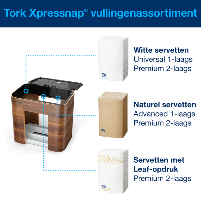Napkin dispenser Tork Xpressnap® tabletop N4 compact image walnut 27300