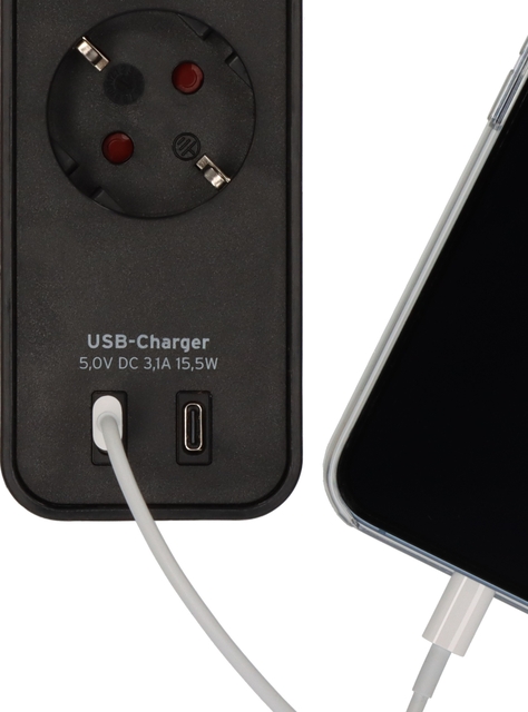 Power strip Brennenstuhl Ecolor 4-way including 2 USB C 1.5 meters black