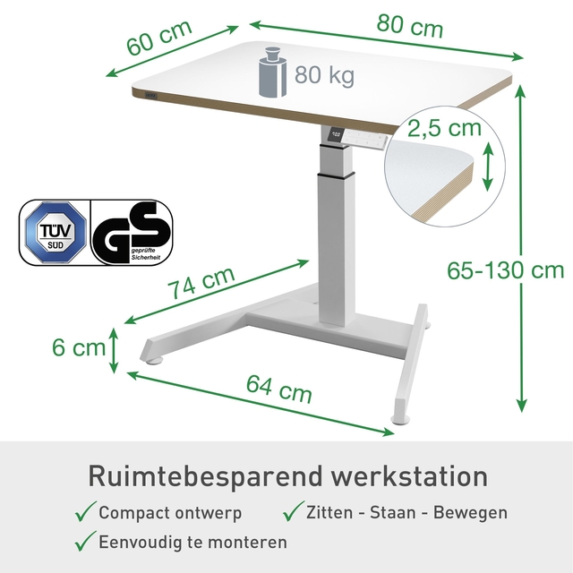 Zit-Sta bureau Leitz Ergo Elektrisch Klein