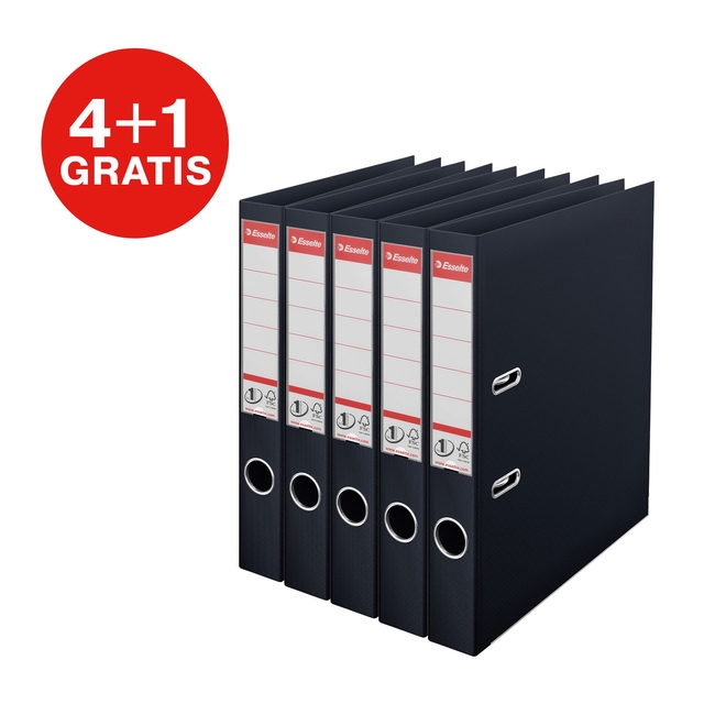 Lever arch file Esselte Vivida No.1 multipack 50mm A4 5 pieces black