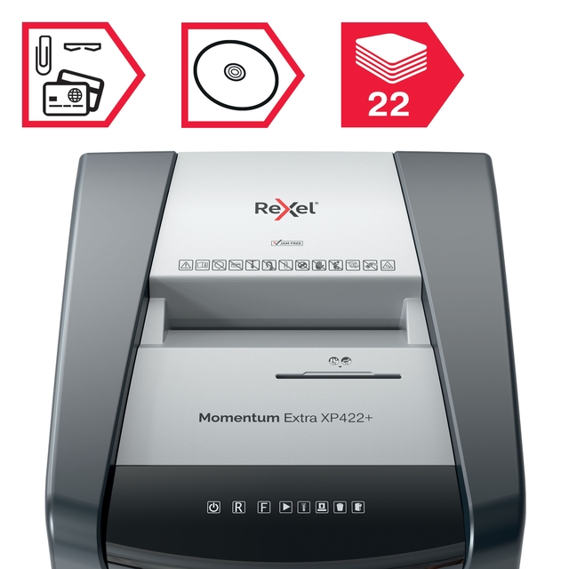 Papiervernietiger Rexel Momentum Extra XP422+ snippers 4x35mm
