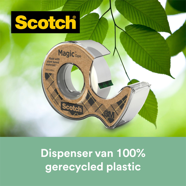 Adhesive tape Scotch Magic 919 19mmx20m transparent + recycled dispenser